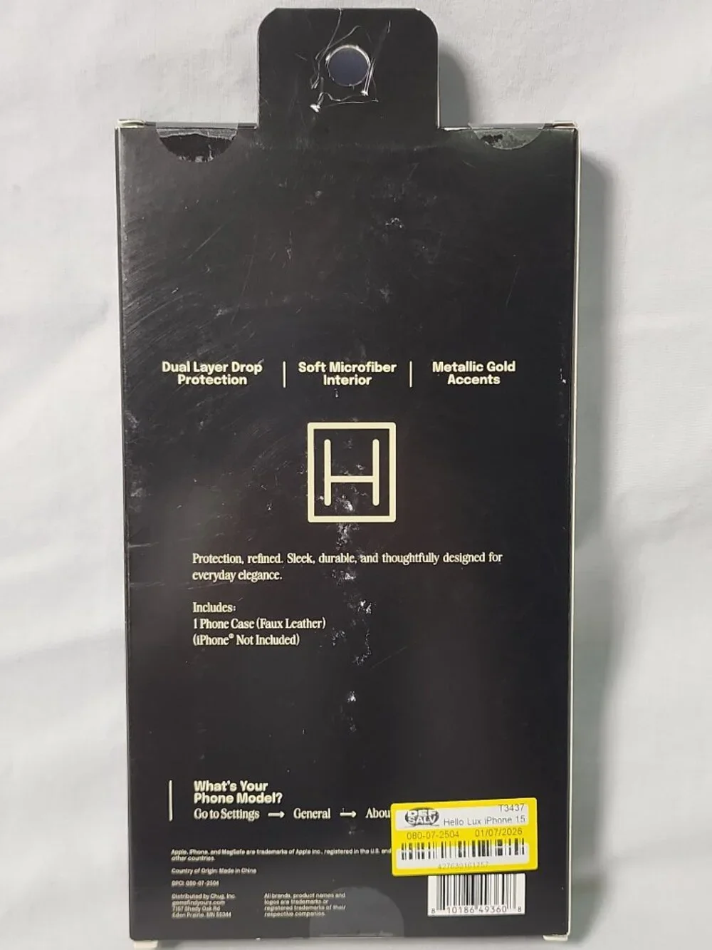 Hello Lux iPhone 15 Pro Green Croc Phone Case Metallic Gold Accents NIB